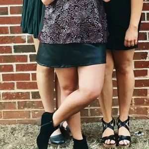 Leather mini skirt
